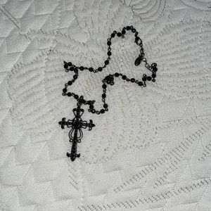 Black cross necklace
